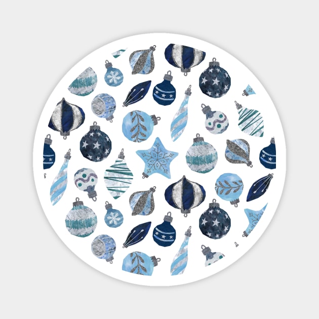 BG - Blue Baubles Magnet by crumpetsandcrabsticks